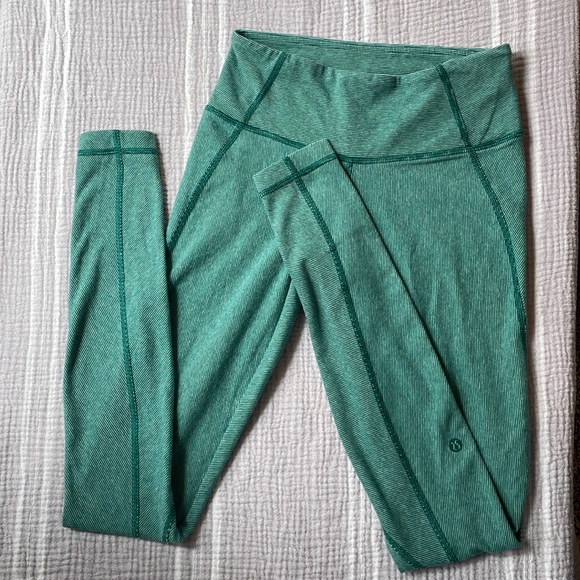 Lululemon Wunder Under Pant (Stripes) Soft Cotton Size 4 - Picture 3 of 11